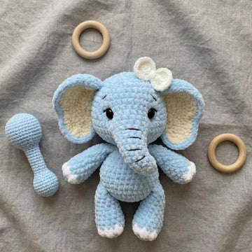 Crochet Sitting Elephant Amigurumi Pattern PDF