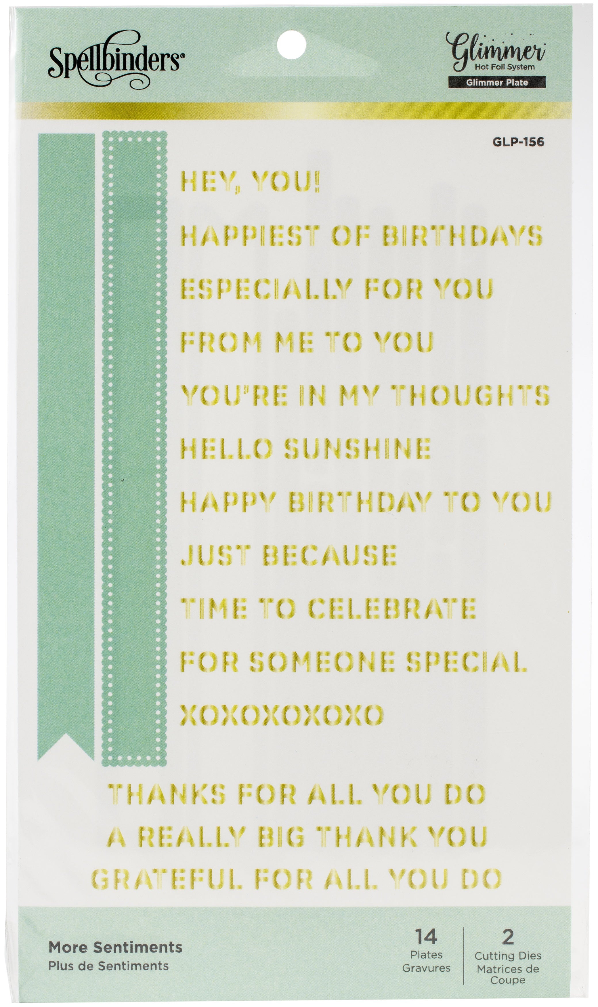 Spellbinders Glimmer Hot Foil Plates - More Sentiments