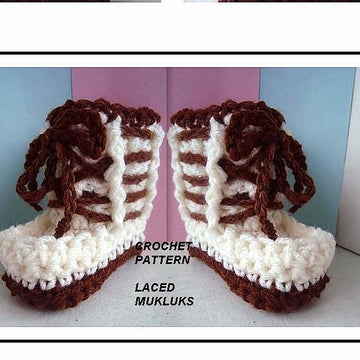 644, LACED MUKLUK BOOTIES OR SLIPPERS