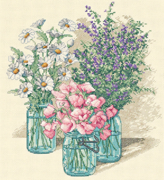 Dimensions Wildflower Trio Cross Stitch Kit - 11 x 12 inches