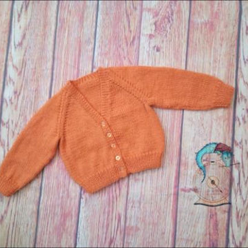 V neck cardigan for 1 year old with links to tutorials.