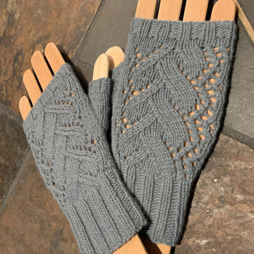 Print of the Wave Fingerless Mittens