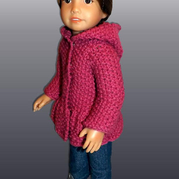 Hooded Jacket for 18" slim dolls including Kidz and Cats (knit)