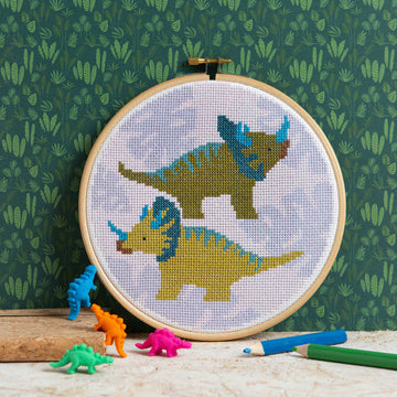 Hawthorn Handmade Triceratops Cross Stitch Kit