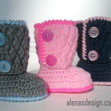 Buttoned Baby Booties