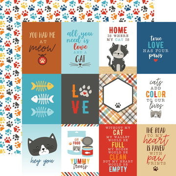 Echo Park Paper I Love My Cat Double-Sided Cardstock 12"X12" 25/Pkg - 3"X4" Journaling Cards
