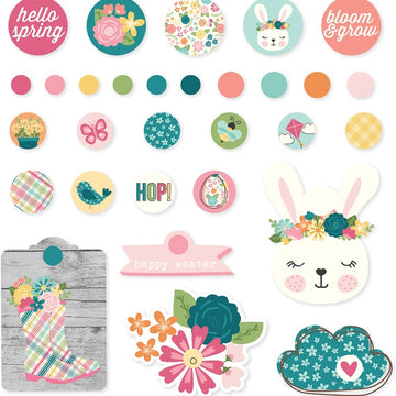 Simple Stories Hip Hop Hooray Decorative Brads 30/Pkg - 619635