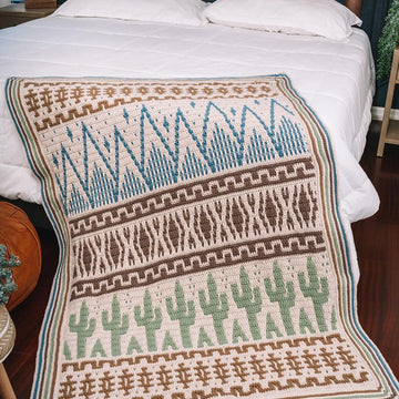 Desert Cactus Mosaic Blanket