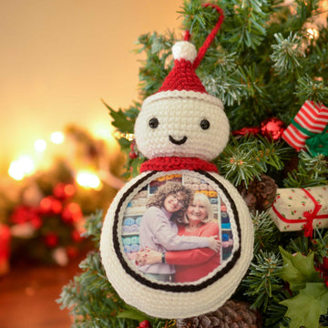 Snowball the Snowman Picture Frame Ornament