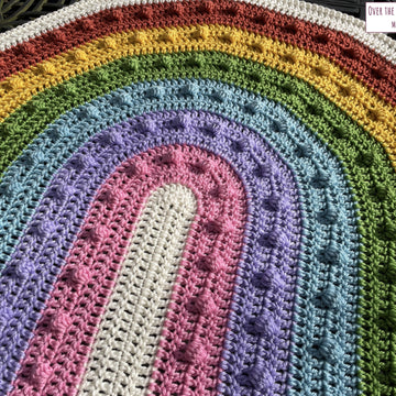 Over the Rainbobble Blanket pattern by Melu Crochet