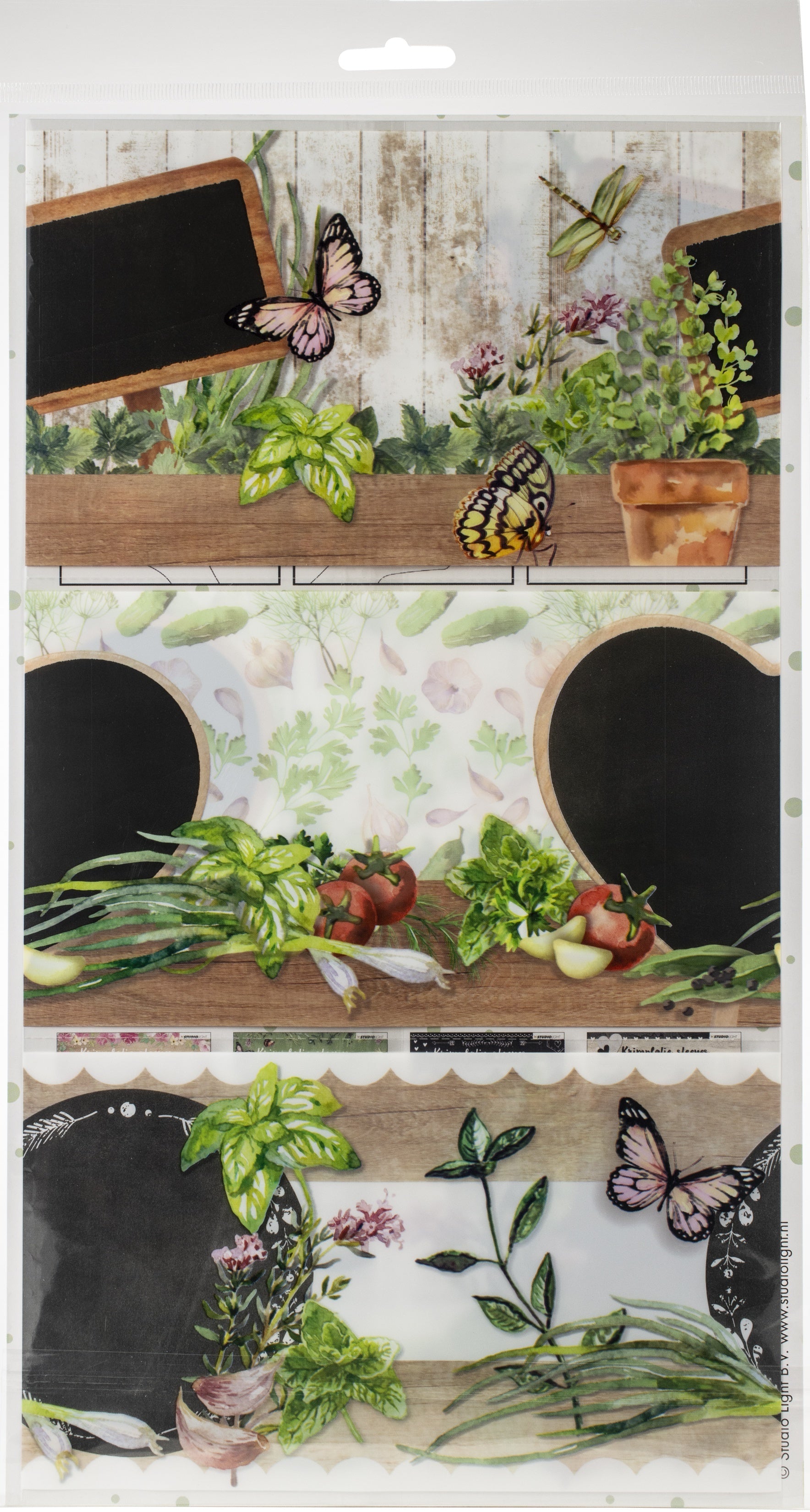 Studio Light Shrink Sleeves 15"X4.25" 3/Pkg - Herbs, 3 Designs/1 Each