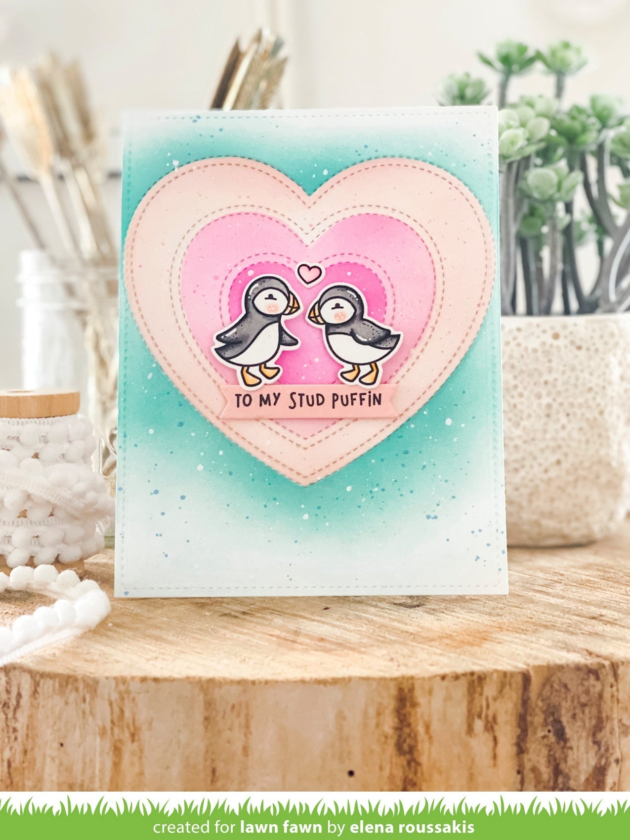 Lawn Fawn Lawn Cuts Custom Craft Die - Just Stitching Hearts