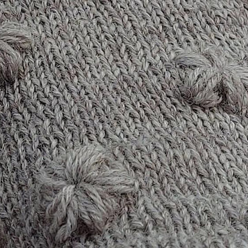 Grey Flower Knit Socks