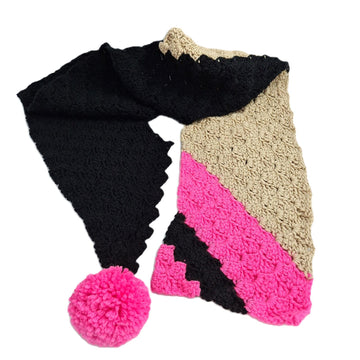 Pink Black Beige Scarf C2C