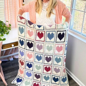 Scrap Hearts Afghan Crochet Pattern