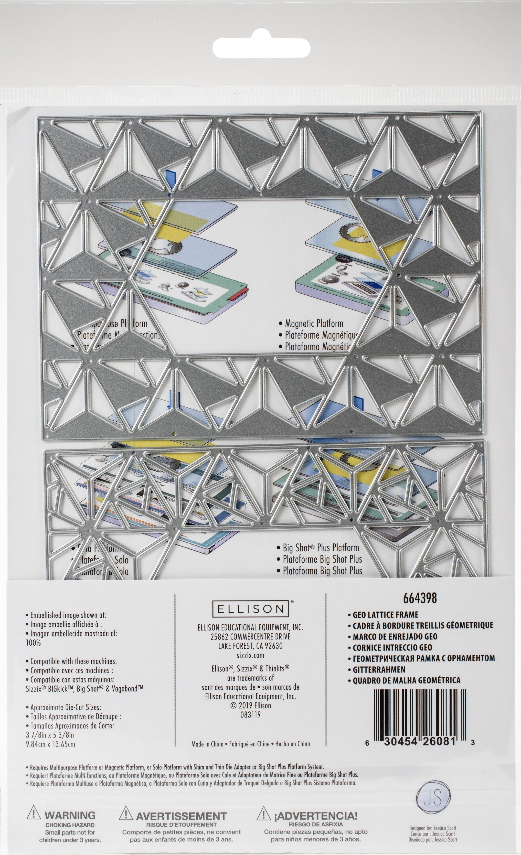 Sizzix Thinlits Dies By Jessica Scott 2/Pkg - Geo Lattice Frame
