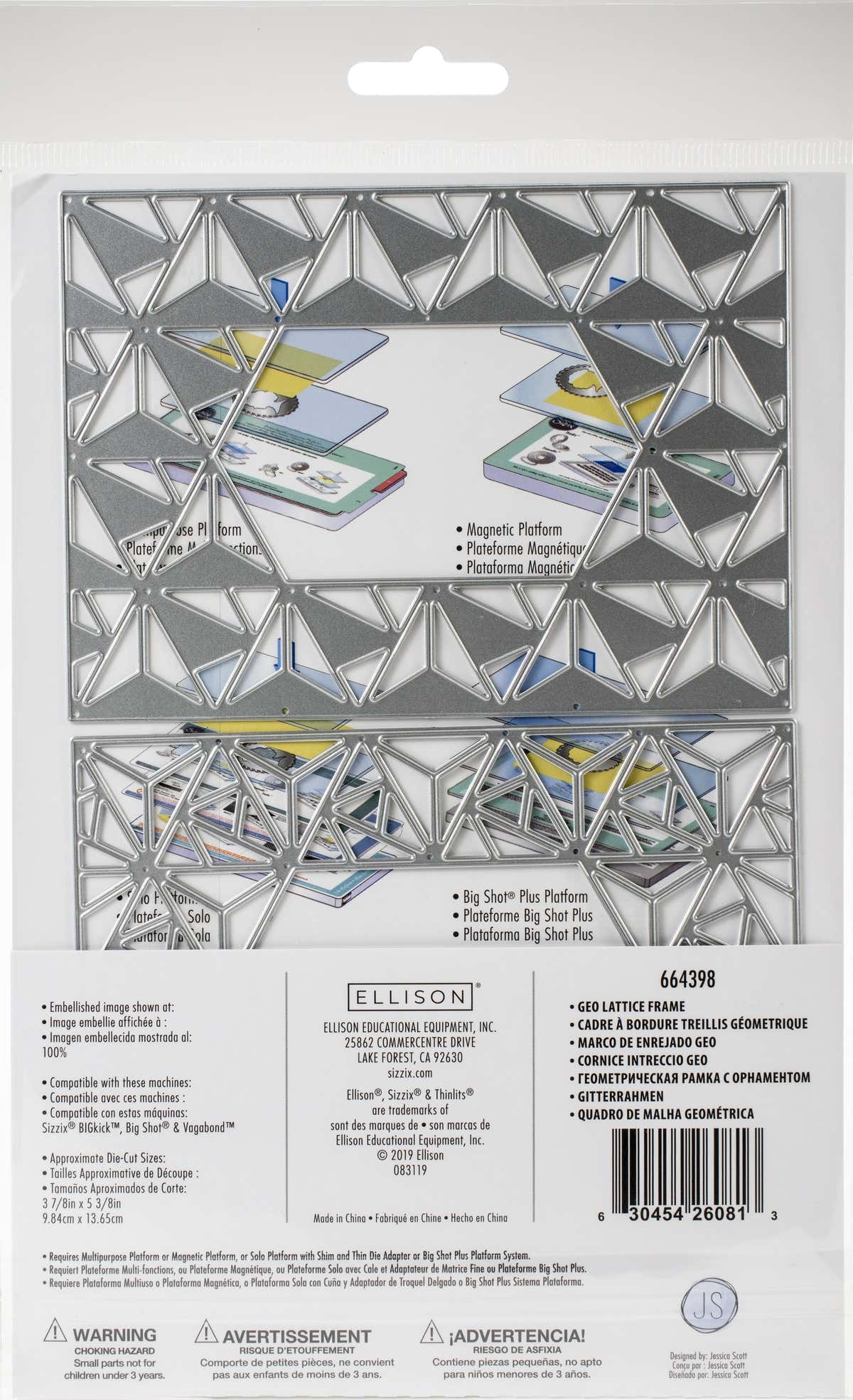 Sizzix Thinlits Dies By Jessica Scott 2/Pkg - Geo Lattice Frame