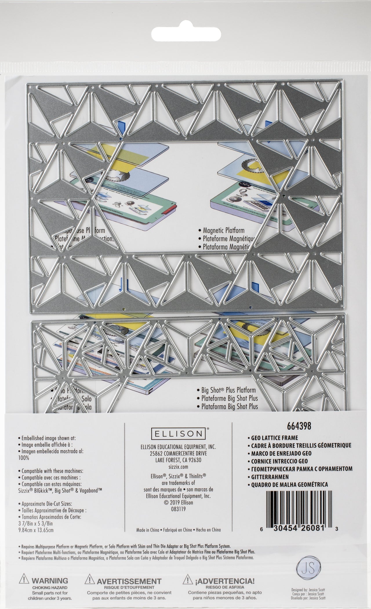 Sizzix Thinlits Dies By Jessica Scott 2/Pkg - Geo Lattice Frame