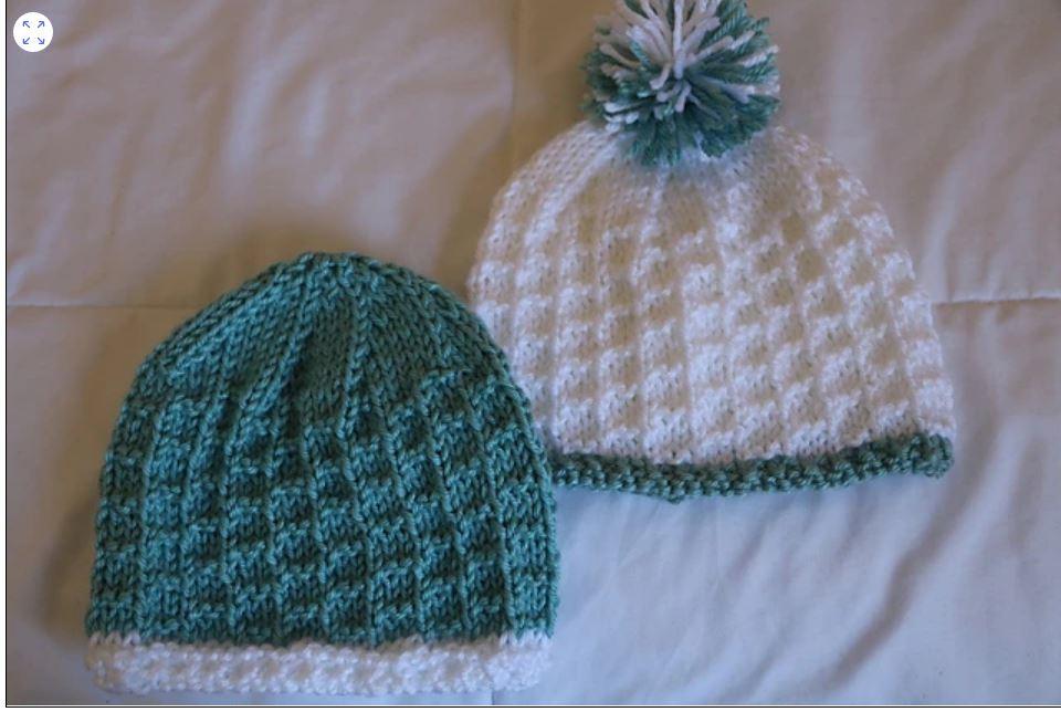 Seafoam Textured Baby Hat Blanket.