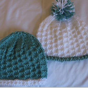 Seafoam Textured Baby Hat Blanket.