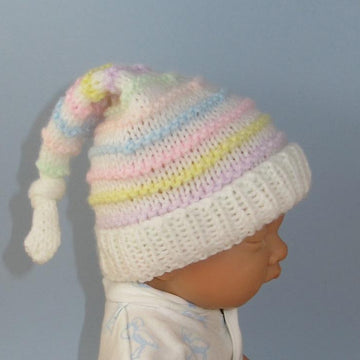 Baby Candy Stripe Topknot Pixie Hat