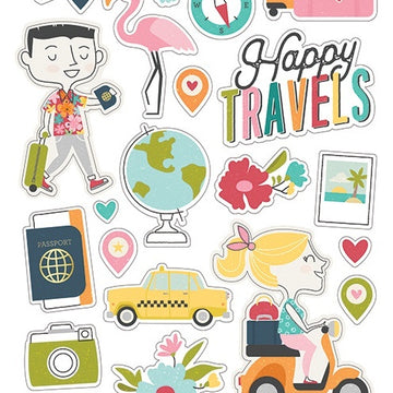Simple Stories Going Places Chipboard Stickers 6"X12" - 619692