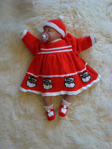 Reborn / Baby Christmas Santa Dress,Hat & Booties