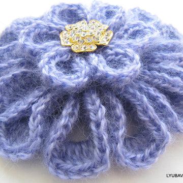 Mohair Brooch Unique Large Flower 3D Tutorial