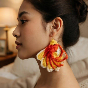 Crochet Oyster Earrings Pattern | PDF Photo & Video Tutorial | Easy Crochet Jewelry