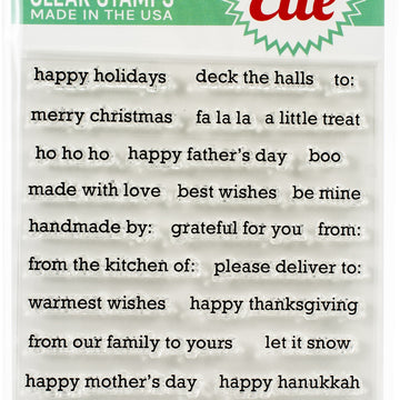 Avery Elle Clear Stamp Set 4"X6" - Seasonal Simple Sentiments