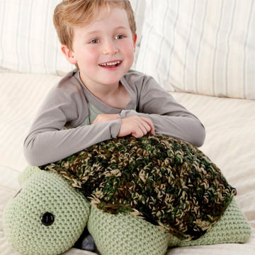 Turtle Pillow Pal in Red Heart Super Saver Economy Solids - LW2668