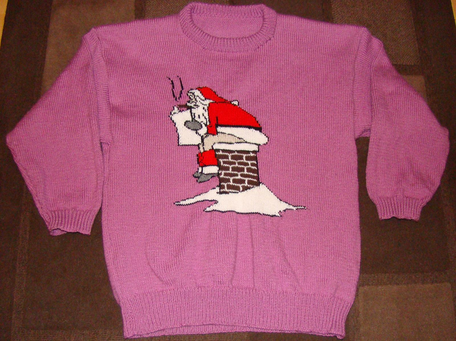 Christmas Santa Sitting On Chimney Jumper