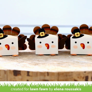 Lawn Fawn Lawn Cuts Custom Craft Die - Tiny Gift Box Peacock & Turkey Add-On