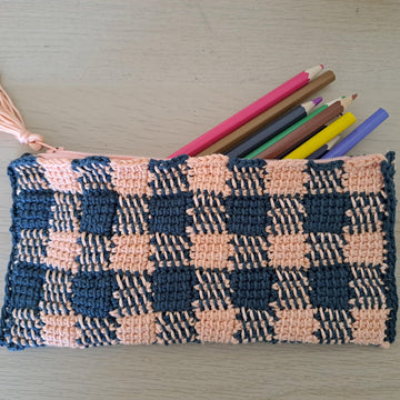 Gingham Pencil Case