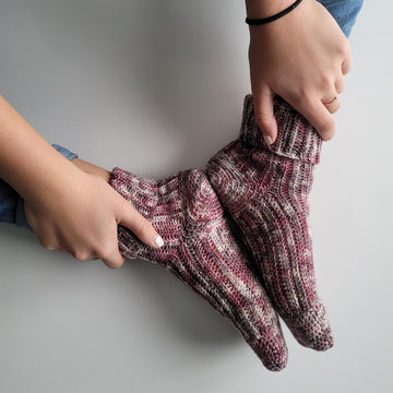 Blueberry Field crochet socks