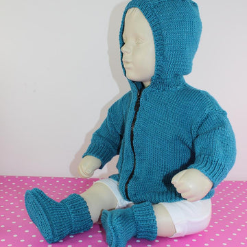 Baby Hoodie Bomber Jacket & Booties
