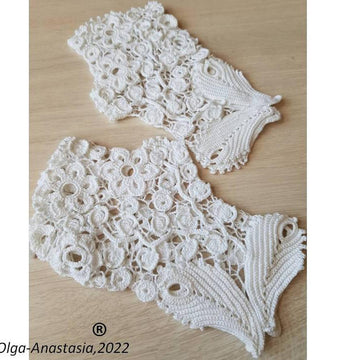 Fingerless bridal mitts Irish lace