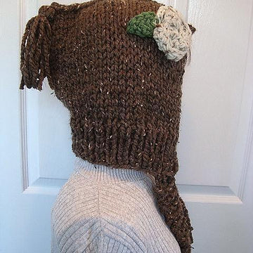 508 Pixie Hood Hat with ties, knitting pattern