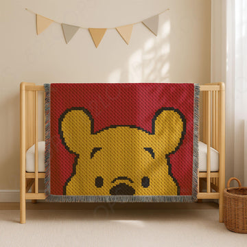 Winnie The Pooh Blanket C2C CROCHET PATTERN Cartoon Red Throw Baby Receiving