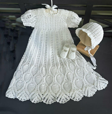 Baby Girl Christening Outfit Pineapple Stitch