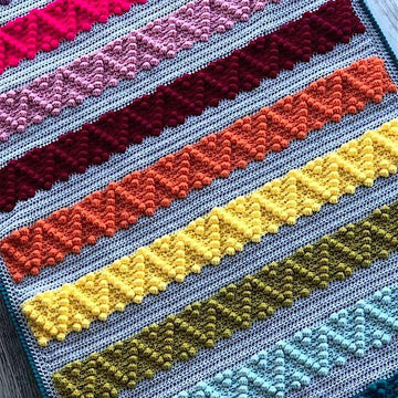 Chevron Bobble Block Blanket