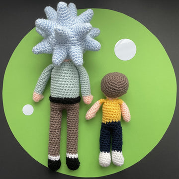 Scientist and Grandson amigurumi