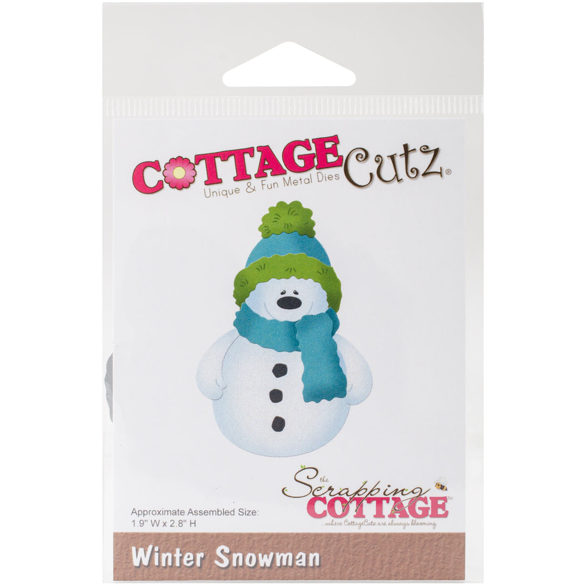 CottageCutz Dies - Winter Snowman, 1.9"X2.8"