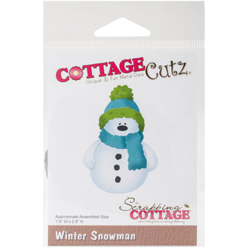 CottageCutz Dies - Winter Snowman, 1.9"X2.8"
