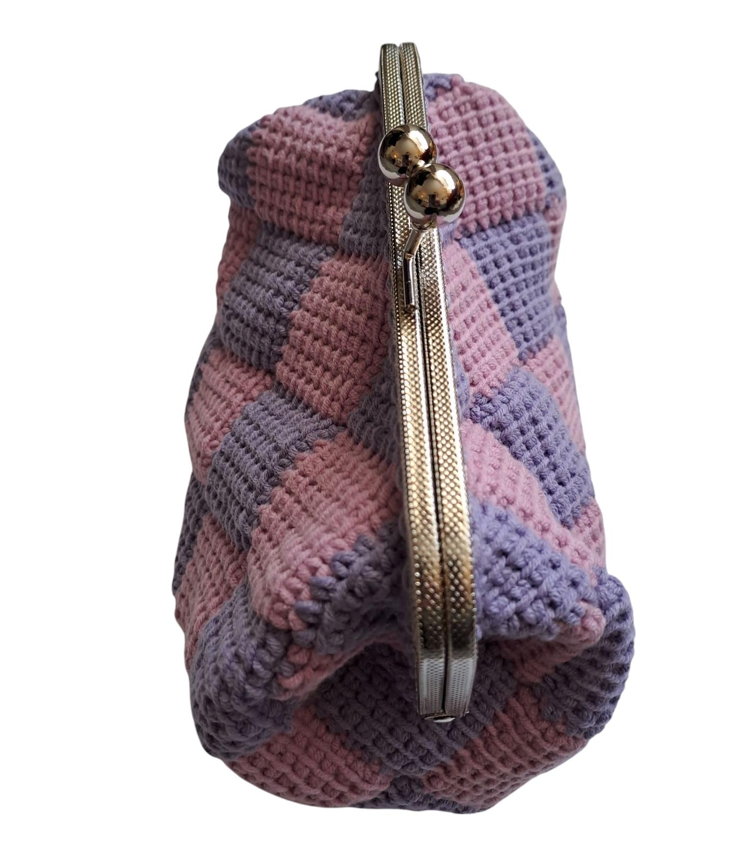 Checked Kiss Clasp Purse