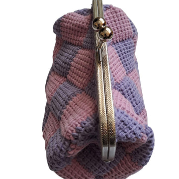 Checked Kiss Clasp Purse