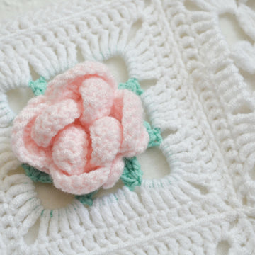 Dear Peony – flower granny square baby blanket pattern