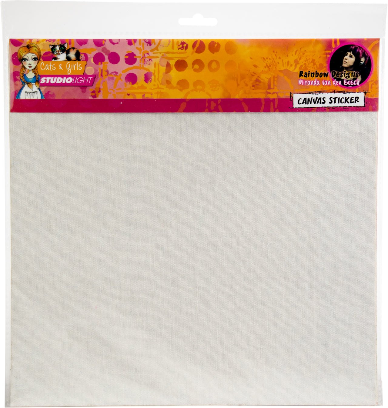 Studio Light Mixed Media Rainbow Designs Canvas Sticker - White Self Adhesive Sheets 2/Pkg