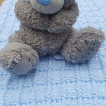 Blue Tile Moses Basket/Buggy/Baby Seat Blanket