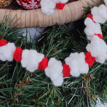 Crochet Christmas Berry & Popcorn Garland